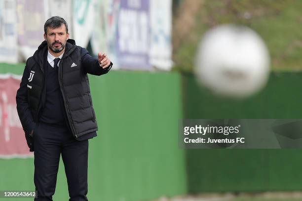 Alessandro Spugna manager of Juventus Women U19 looks on during the Viareggio Women's Cup match between Juventus U19 and FC Internazionale U19 on...