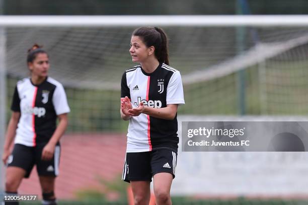 Lodovica Salvioni of Juventus Women U19 celebrates after scoring a goal during the Viareggio Women's Cup match between Juventus U19 and FC...