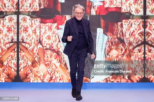 Designer Paul Smith walks the runway during the Paul Smith Menswear Fall/Winter 2020-2021 show as part of Paris Fashion Week on January 19, 2020 in...