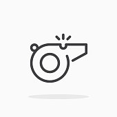 Whistle icon in line style.