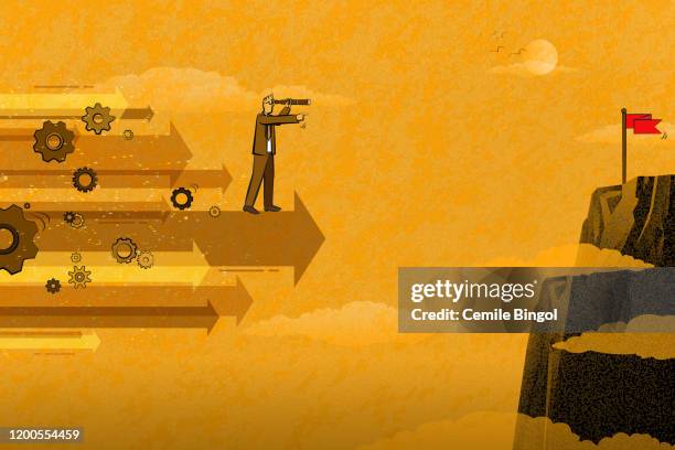 business vision und erfolg - aussicht genießen stock-grafiken, -clipart, -cartoons und -symbole