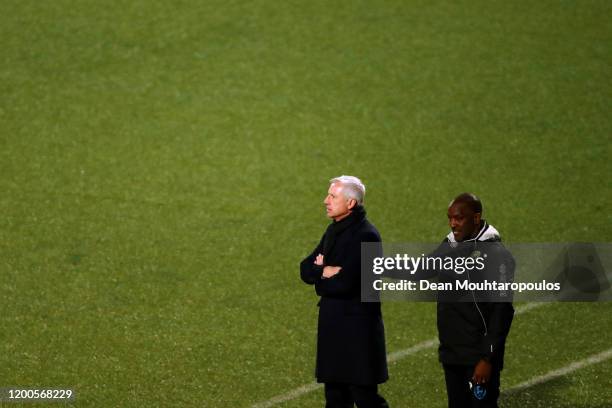 Den Haag manager / Head coach, Alan Pardew and his assistant coach, Chris Powell give their players instructions from the sidelines during the...