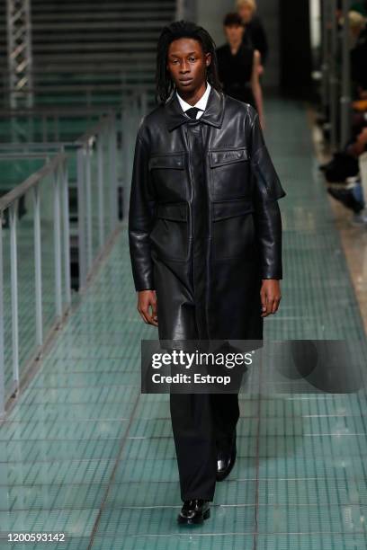 Model walks the runway during the Alyx Menswear Fall/Winter 2020-2021 show as part of Paris Fashion Week on January 19, 2020 in Paris, France.