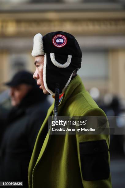 Fashion Week guest before Lanvin on January 19, 2020 in Paris, France.