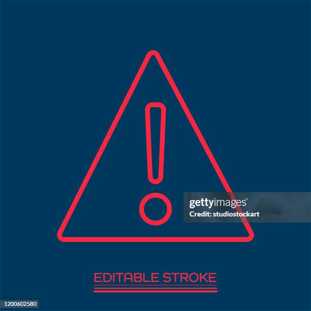 danger sign with editable stroke vector icon - shouting icon stock illustrations
