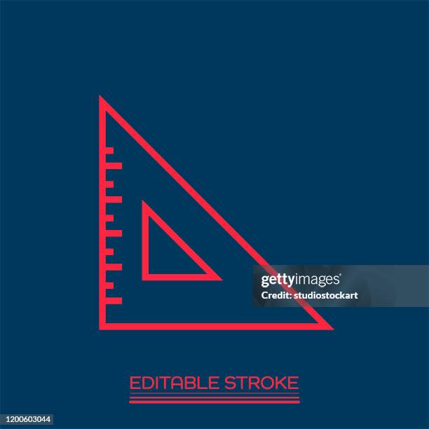 triangle ruler icon with editable stroke and pixel perfect - architect computer stock illustrations