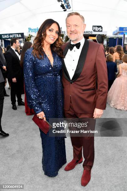 Allegra Riggio and Jared Harris attend the 26th Annual Screen Actors Guild Awards at The Shrine Auditorium on January 19, 2020 in Los Angeles,...