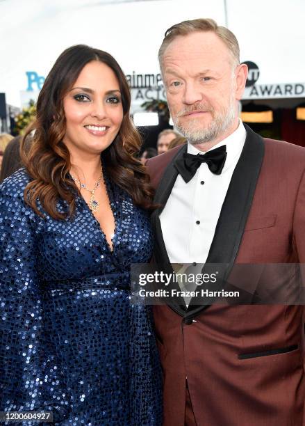 Allegra Riggio and Jared Harris attend the 26th Annual Screen Actors Guild Awards at The Shrine Auditorium on January 19, 2020 in Los Angeles,...