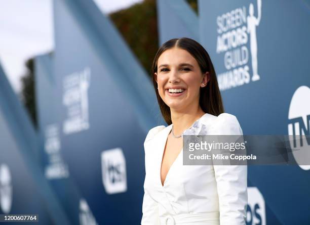 Millie Bobby Brown attends the 26th Annual Screen Actors Guild Awards at The Shrine Auditorium on January 19, 2020 in Los Angeles, California. 721384