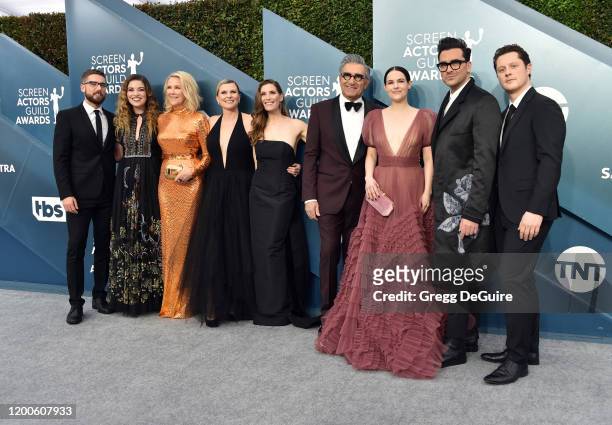 Dustin Milligan, Annie Murphy, Catherine O'Hara, Jennifer Robertson, Sarah Levy, Eugene Levy, Emily Hampshire, Dan Levy, and Noah Reid attends the...
