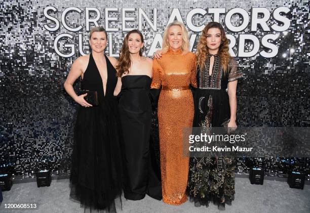 Jennifer Robertson, Sarah Levy, Catherine O'Hara, and Annie Murphy attend the 26th Annual Screen Actors Guild Awards at The Shrine Auditorium on...
