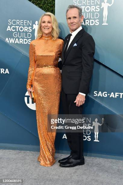 Catherine O'Hara and Bo Welch attend the 26th Annual Screen Actors Guild Awards at The Shrine Auditorium on January 19, 2020 in Los Angeles,...