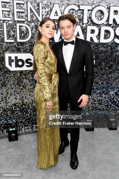 Natalia Dyer and Charlie Heaton attend the 26th Annual Screen Actors Guild Awards at The Shrine Auditorium on January 19, 2020 in Los Angeles,...