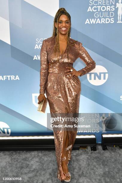 Merrin Dungey attends the 26th Annual Screen Actors Guild Awards at The Shrine Auditorium on January 19, 2020 in Los Angeles, California.