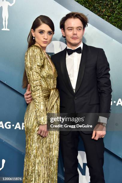 Natalia Dyer and Charlie Heaton attend the 26th Annual Screen Actors Guild Awards at The Shrine Auditorium on January 19, 2020 in Los Angeles,...