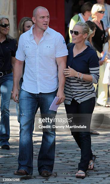 Zara Phillips and Mike Tindall attend the royal wedding rehearsal at the Canongate Kirk, on July 29, 2011 in Edinburgh, Scotland.