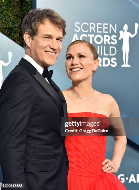 Stephen Moyer and Anna Paquin attend the 26th Annual Screen Actors Guild Awards at The Shrine Auditorium on January 19, 2020 in Los Angeles,...