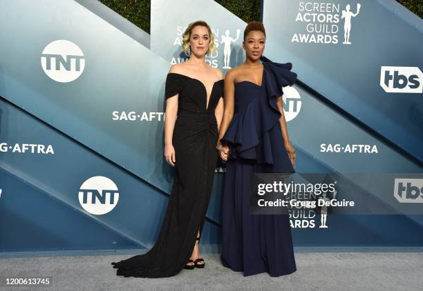 Lauren Morelli and Samira Wiley attend the 26th Annual Screen Actors Guild Awards at The Shrine Auditorium on January 19, 2020 in Los Angeles,...