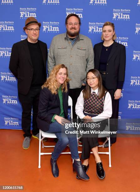 Christopher Markus, Noah Harpster, Greta Gerwig, Stephany Folsom and Lulu Wang attend the Writers Panel during the 35th Santa Barbara International...