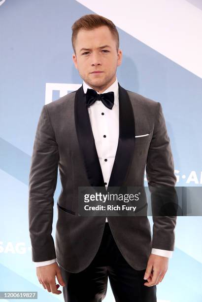 Taron Egerton attends the 26th Annual Screen Actors Guild Awards at The Shrine Auditorium on January 19, 2020 in Los Angeles, California.