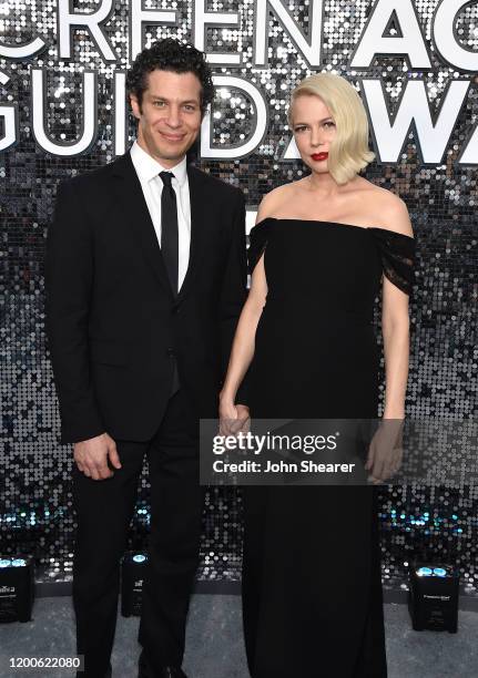 Thomas Kail and Michelle Williams attend the 26th Annual Screen Actors Guild Awards at The Shrine Auditorium on January 19, 2020 in Los Angeles,...