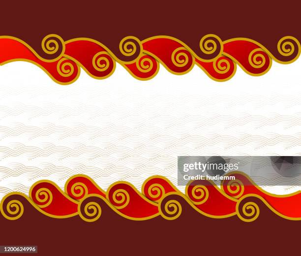 vector chinese traditional wave pattern background - chinese wave pattern vector stock illustrations