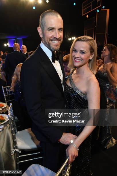 Jim Toth and Reese Witherspoon attend the 26th Annual Screen Actors Guild Awards at The Shrine Auditorium on January 19, 2020 in Los Angeles,...