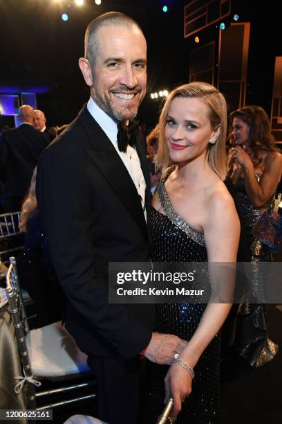 Jim Toth and Reese Witherspoon attend the 26th Annual Screen Actors Guild Awards at The Shrine Auditorium on January 19, 2020 in Los Angeles,...