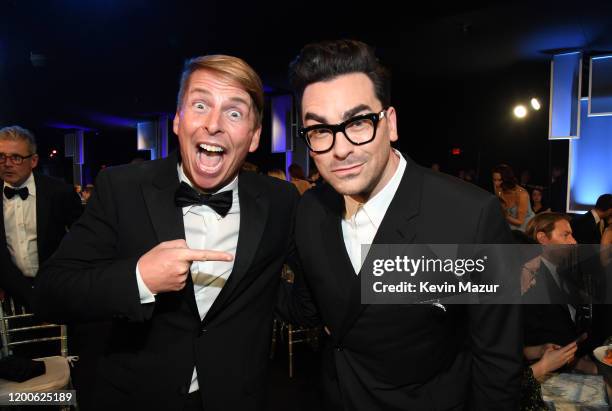 Jack McBrayer and Daniel Levy attend the 26th Annual Screen Actors Guild Awards at The Shrine Auditorium on January 19, 2020 in Los Angeles,...