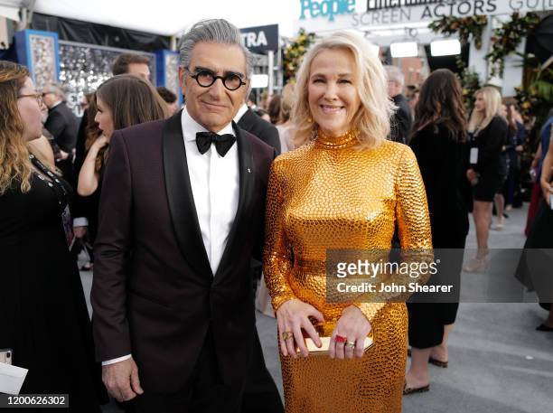 Eugene Levy and Catherine O'Hara attend the 26th Annual Screen Actors Guild Awards at The Shrine Auditorium on January 19, 2020 in Los Angeles,...