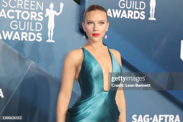 Scarlett Johansson attends 26th Annual Screen Actors Guild Awards at The Shrine Auditorium on January 19, 2020 in Los Angeles, California.