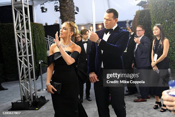 Jennifer Lopez and Alex Rodrigue attend the 26th Annual Screen Actors Guild Awards at The Shrine Auditorium on January 19, 2020 in Los Angeles,...