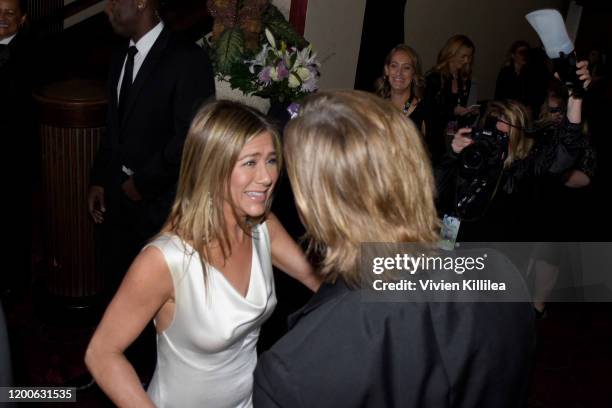 Brad Pitt and Jennifer Aniston attend the 26th Annual Screen Actors Guild Awards at The Shrine Auditorium on January 19, 2020 in Los Angeles,...