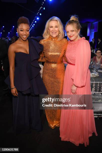 Samira Wiley, Catherine O'Hara, and Elisabeth Moss attend the 26th Annual Screen Actors Guild Awards at The Shrine Auditorium on January 19, 2020 in...