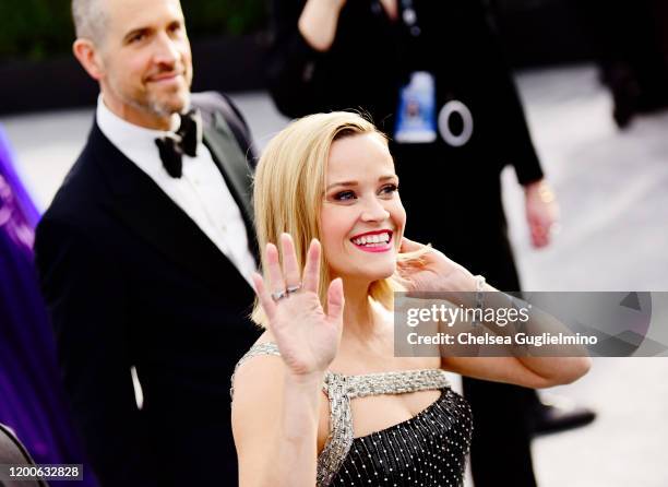 Jim Toth and Reese Witherspoon attend the 26th annual Screen Actors Guild Awards at The Shrine Auditorium on January 19, 2020 in Los Angeles,...