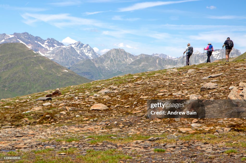 Hikers on the Defereggen Range