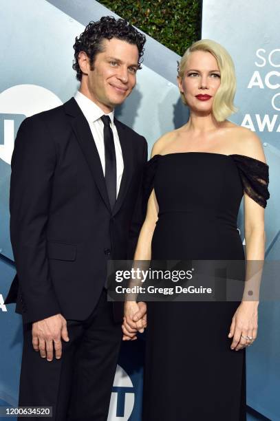 Thomas Kail and Michelle Williams attend the 26th Annual Screen Actors Guild Awards at The Shrine Auditorium on January 19, 2020 in Los Angeles,...