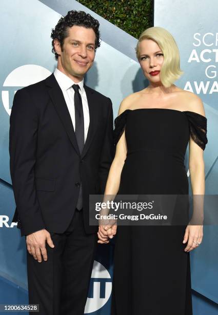 Thomas Kail and Michelle Williams attend the 26th Annual Screen Actors Guild Awards at The Shrine Auditorium on January 19, 2020 in Los Angeles,...