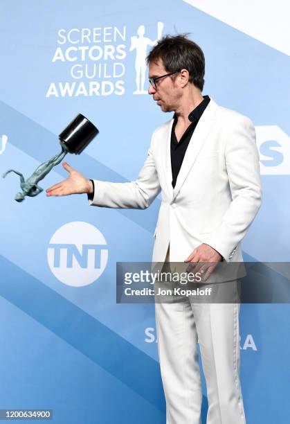 Sam Rockwell, winner of Outstanding Performance by a Male Actor in a Television Movie or Miniseries for 'Fosse/Verdon', poses in the press room...