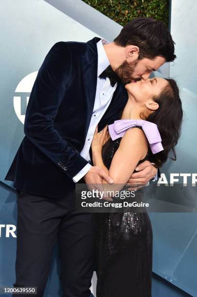 Drew Scott and Linda Phan attend the 26th Annual Screen Actors Guild Awards at The Shrine Auditorium on January 19, 2020 in Los Angeles, California....
