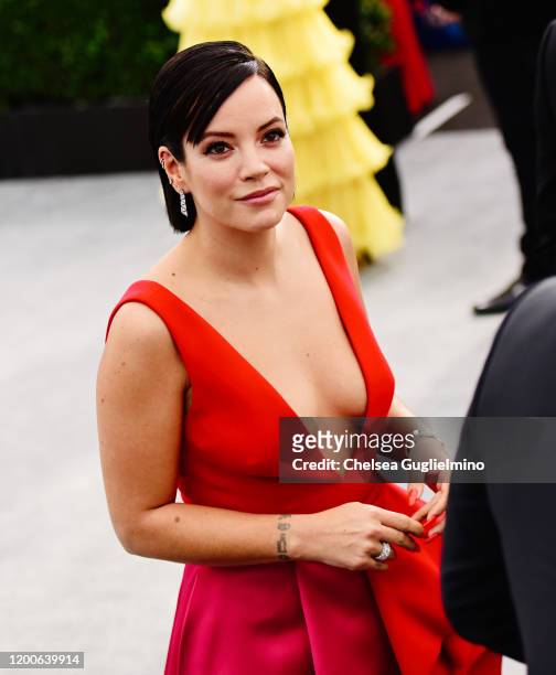 Singer Lily Allen attends the 26th annual Screen Actors Guild Awards at The Shrine Auditorium on January 19, 2020 in Los Angeles, California.