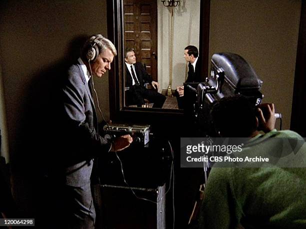Peter Graves as James Phelps, Anthony Zerbe as Colonel Helmut Kellerman, Martin Landau as Rollin Hand and Greg Morris as Barney Collier in the...