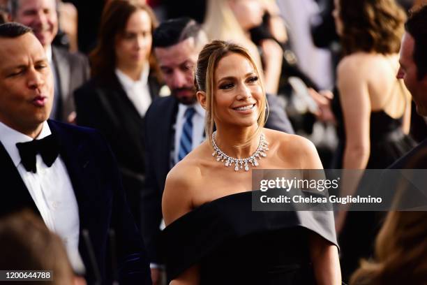 Alex Rodriguez and Jennifer Lopez attend the 26th annual Screen Actors Guild Awards at The Shrine Auditorium on January 19, 2020 in Los Angeles,...