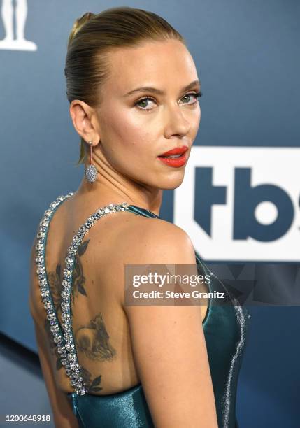 Scarlett Johansson arrives at the 26th Annual Screen Actors Guild Awards at The Shrine Auditorium on January 19, 2020 in Los Angeles, California.