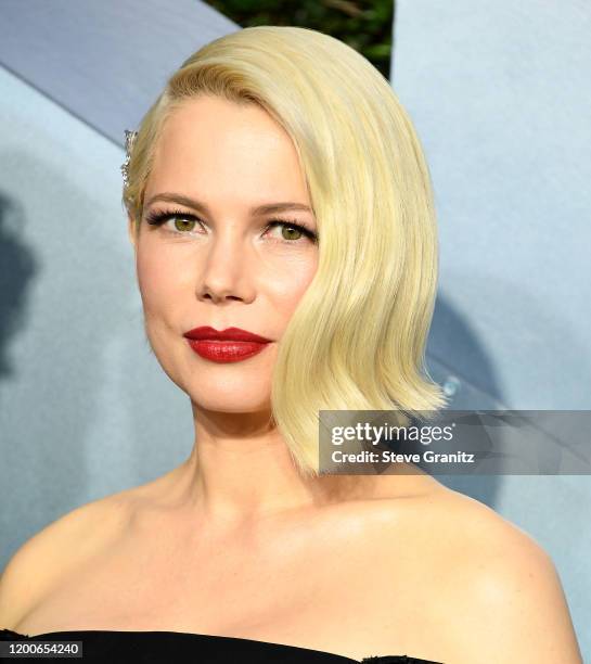 Michelle Williams arrives at the 26th Annual Screen Actors Guild Awards at The Shrine Auditorium on January 19, 2020 in Los Angeles, California.