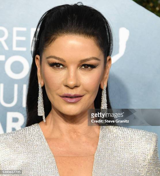 Catherine Zeta-Jones arrives at the 26th Annual Screen Actors Guild Awards at The Shrine Auditorium on January 19, 2020 in Los Angeles, California.