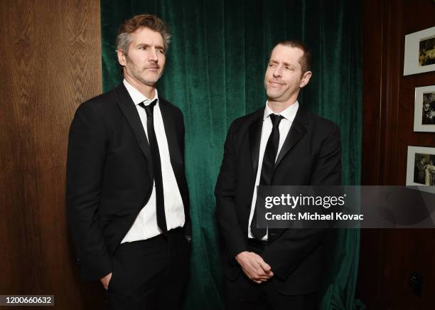 David Benioff and D.B. Weiss attend 2020 Netflix SAG After Party at Sunset Tower on January 19, 2020 in Los Angeles, California.