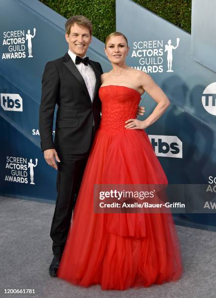 Stephen Moyer and Anna Paquin attend the 26th Annual Screen Actors Guild Awards at The Shrine Auditorium on January 19, 2020 in Los Angeles,...