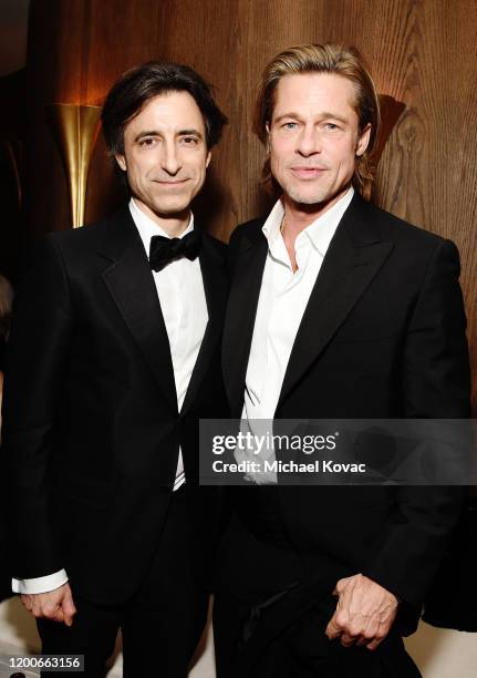Noah Baumbach and Brad Pitt attend 2020 Netflix SAG After Party at Sunset Tower on January 19, 2020 in Los Angeles, California.