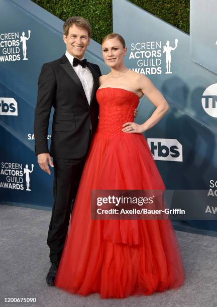 Stephen Moyer and Anna Paquin attend the 26th Annual Screen Actors Guild Awards at The Shrine Auditorium on January 19, 2020 in Los Angeles,...